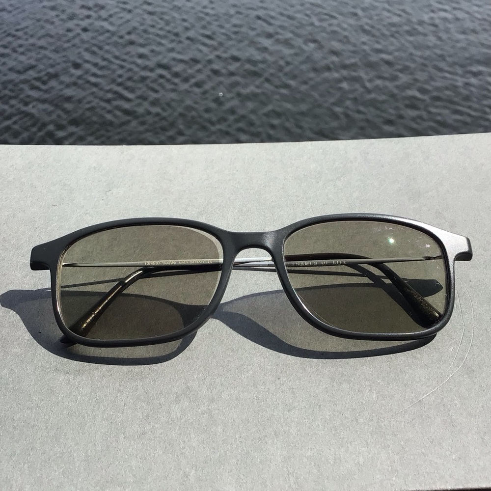 Giorgio Armani Frames of Life Matte Black Rectangular Eyeglasses Minimalistic